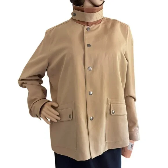 Lauren Ralph Lauren Woman Beige Lightweight Button Front Jacket Size 1X - Picture 2 of 12